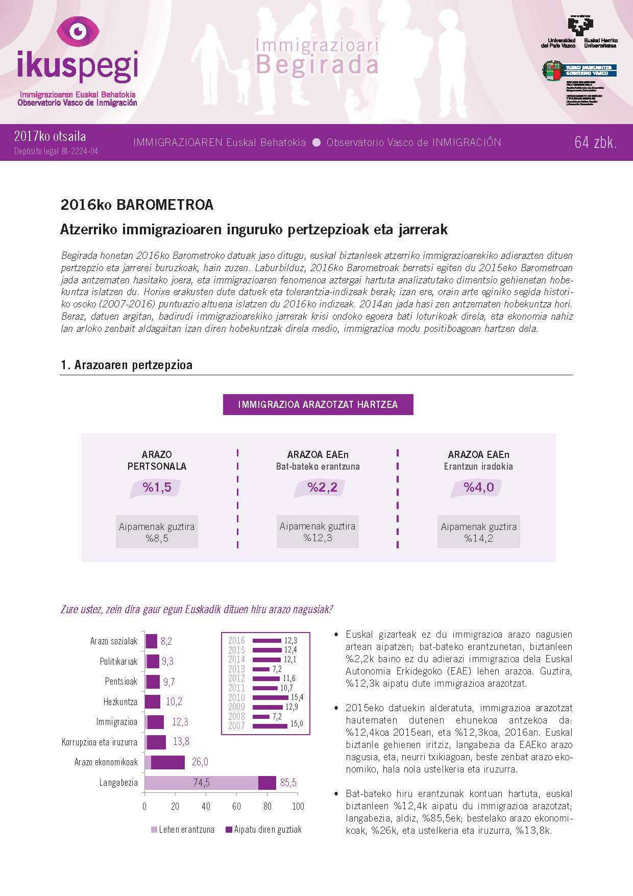 Inmigrazioari begirada = Panor&aacute;mica de la inmigraci&oacute;n